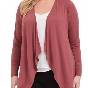 Torrid Rose Open Front Drape Cardigan